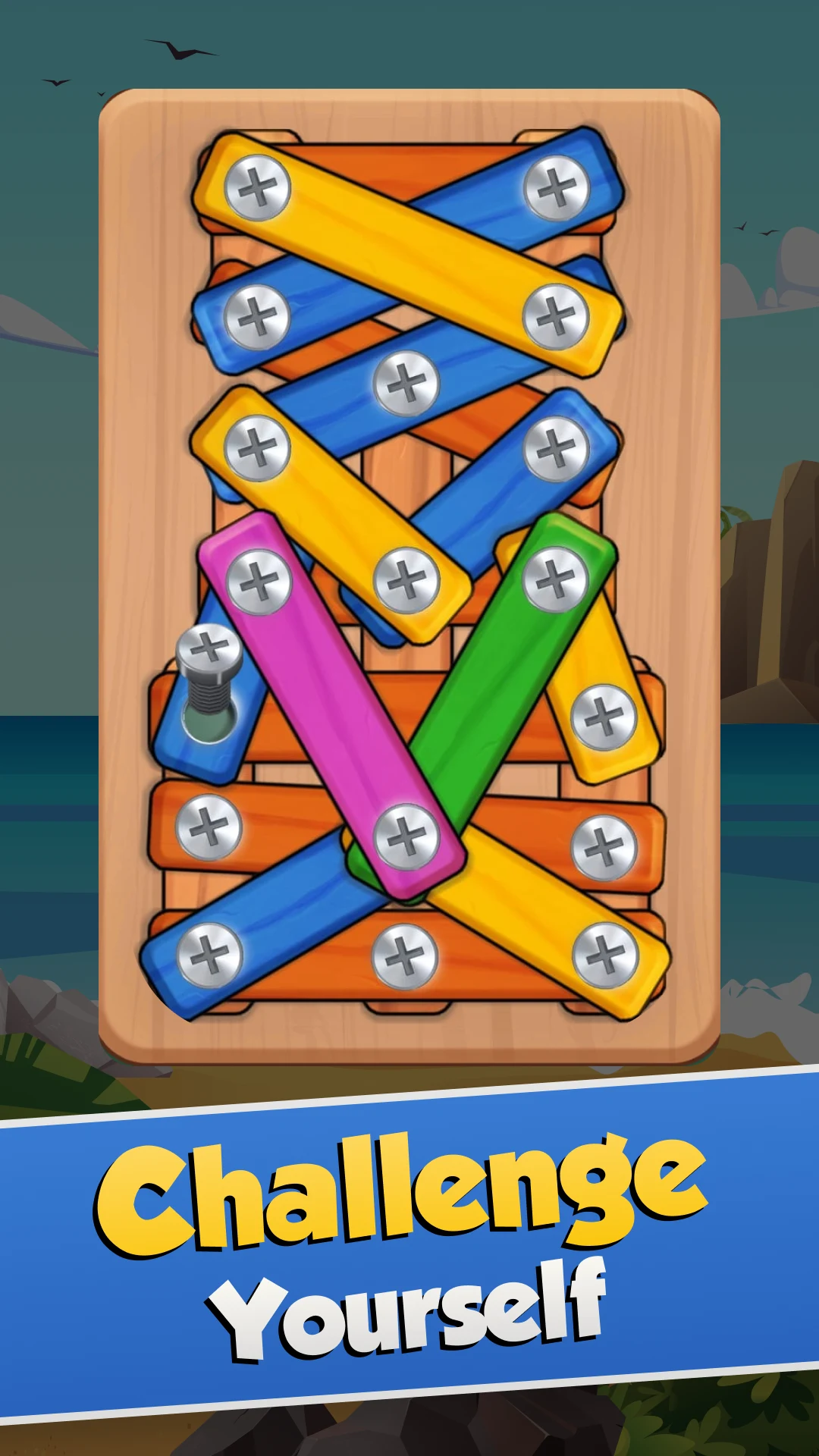 Wood Nuts & Bolts Screw Puzzle screenshot